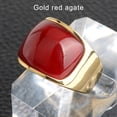 thumbnail image 3 of Anillo de acero inoxidable decorativo Qarigey Unisex mano joyería artesanía regalo vestidor decoración collar colgante piedra roja Tamaño 10, 3 of 6