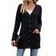 thumbnail image 1 of Cárdigan de Otoño para Mujer, de Punto Suave, de Larga, Abierto Al Frente y con Bolsillos. Negro L, 1 of 8