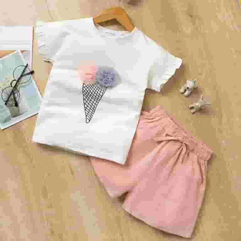 CREAM CROP T-SHIRT IN COTTON, CHILD CREAM CROP T-SHIRT IN COTTON, CHILD