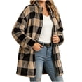 thumbnail image 3 of Livrdious Women Plaid Fleece Jackets Oversized Long Sleeve Outwear Jacket Zipper Warm Fall Winter Coats with Pockets, 3 of 7