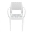 thumbnail image 3 of Pemberly Row Contemporary Resin Patio Dining Arm Chair in White, 3 of 9
