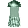 thumbnail image 6 of Summer Saving Wycnly Summer Dresses for Women Beach Vacation Loose Swing Tunic Midi Sun Dresses Short Sleeve V-Neck Plaid Print Knee-Length 2024 Casual Dress Green xxl Under $5, 6 of 6