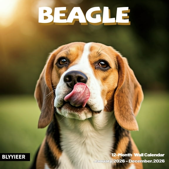 2025-2026 Wall Calendar,Beagle Wall Calendar, 12" x 24" Open,Family Planner Calendar Organizer with Beagle Images, for Dogs Lovers