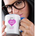 thumbnail image 2 of 3drose, Being a Great Singer Is a Work of Heart. Girly Pink Cute Singing Quote, 15oz Two-tone Blue Mug, 2 of 6