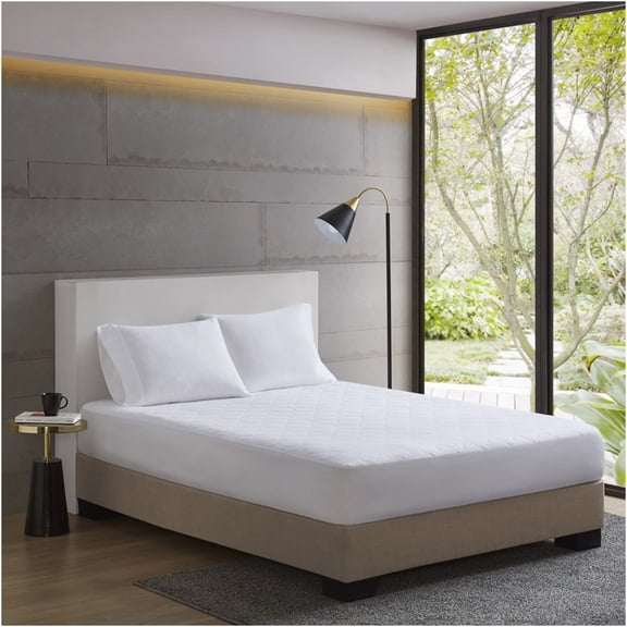 JERFIT 100% Cotton Mattress Pad Protector, Cooling Quilted Fitted Mattress Topper Cover with 16" Deep Pocket, OEKO-TEX Certified, White