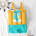 thumbnail image 1 of Bañador de una pieza para niños, bonitos dibujos animados, niñas, flotante, a rayas, natación, cremallera, vida, glamuroso, niños, niñas, niños, gorras de verano zhangyuxiang unisex, 1 of 2