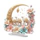 thumbnail image 1 of Decoración acrílica de Ramadán, luna plana 2D con base resistente, soporte de escritorio decorativo único para festivales, fiestas y gabinetes. Estilo C, 1 of 7