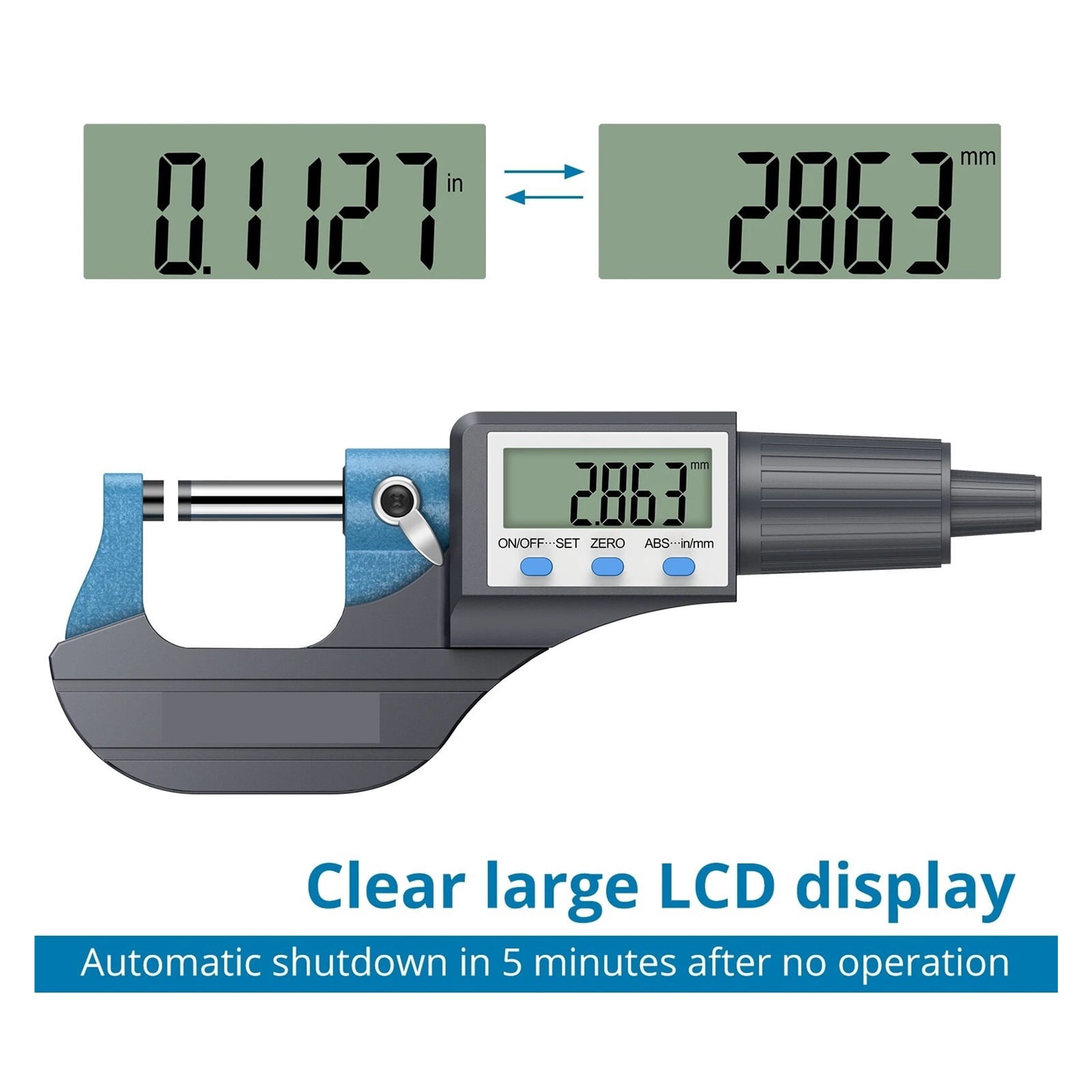 0~25mm Electronic LCD Digital Outside Micrometer Micro Calipers Length Measuring Support Metric Inch Conversion ,Your Good Helper