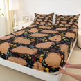 thumbnail image 3 of Homewish Cartoon Flower Capybara 4-Piece Full Size Sheets for Preppy Children Kids,Kawaii Animal Bed Sheets,Cute Wildlife Lightweight Sheet Sets,Microfiber Bedroom Decor, 3 of 7