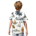 thumbnail image 5 of Abcomgle Toddler Button Down Shirt for Boys Summer Palm Tree Print Boys Beach Outfit Button Down Short Sleeve Cruise Boys Hawaiian Outfit,Dark Gray,12-13Years, 5 of 5