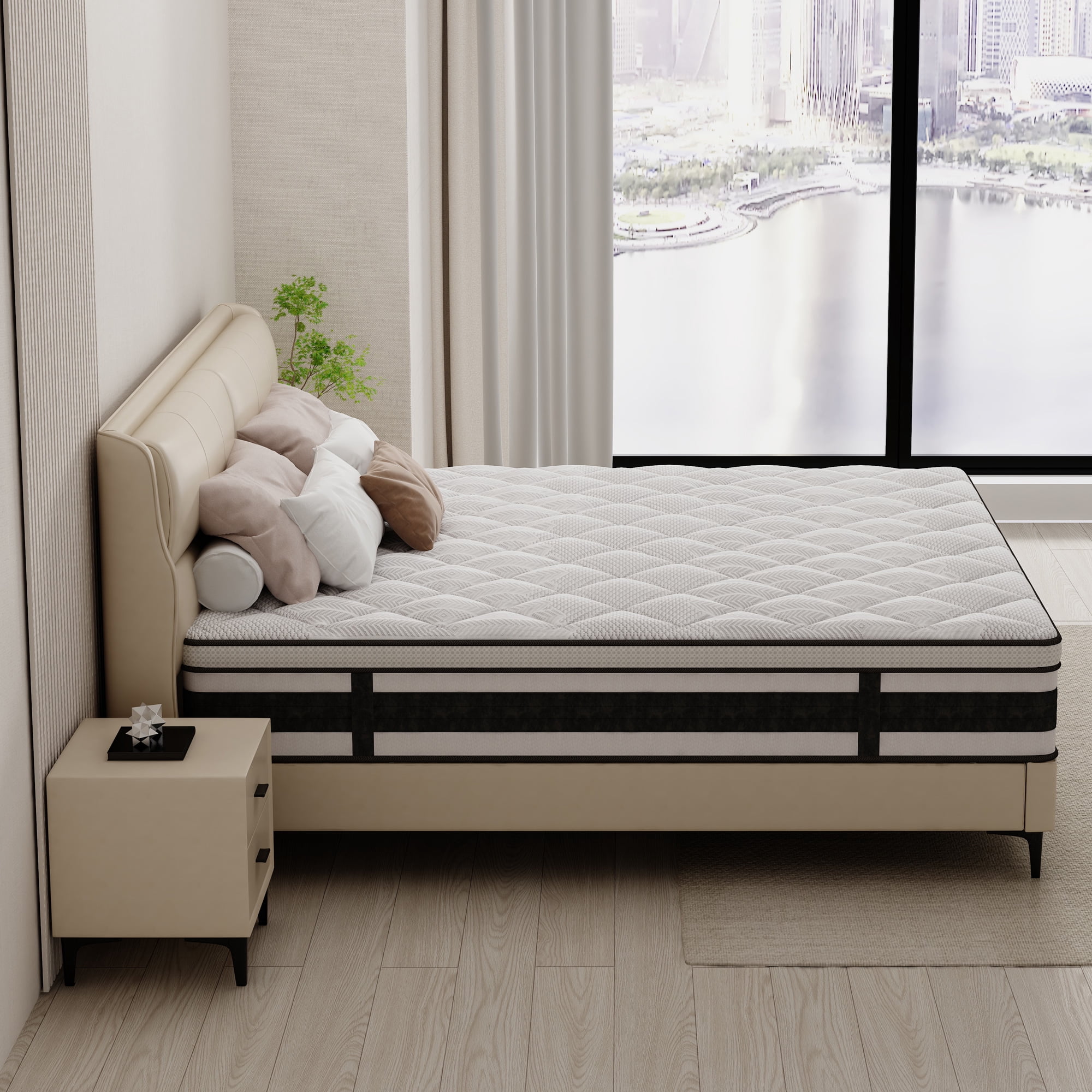 Full Mattress,Nisien 12 Inch Hybrid Mattress in a Box, Gel Memory Foam Mattress, Individually Wrapped Pocket Coils Innerspring Mattress, Support & Pressure Relief, Medium Firm Feel, 54"*75"*12"