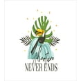 thumbnail image 3 of Ambesonne Holiday Duvet Cover Set, Adventure Never Ends Words, Calking, Green Seafoam and Grey, 3 of 6