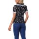 thumbnail image 3 of CAMISA CHIC Floral para Mujeres de Manga Corta con Cuello Peter Pan de Encaje, Blusa con Botones, Negra, Talla L, 3 of 7