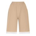 thumbnail image 5 of Weiqiqre Linen Shorts for Women Elastic Waist Capri Harem Pants with Pockets Casual Loose Solid Yoga Trousers, 5 of 6