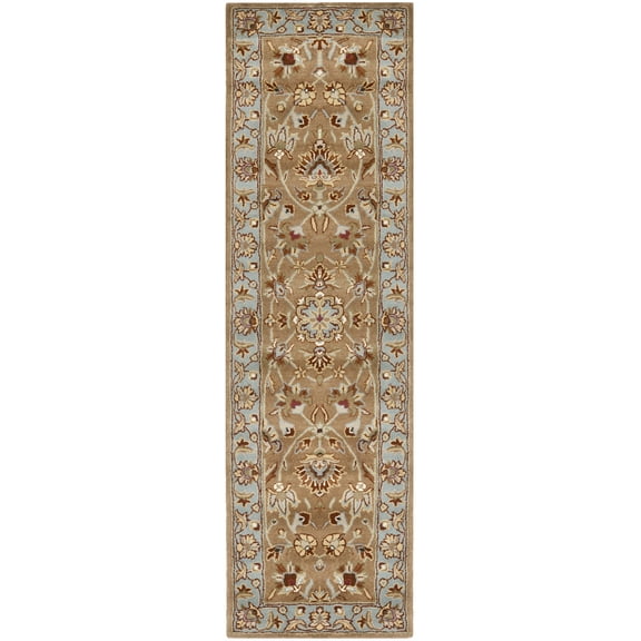SAFAVIEH Heritage Kensington Oriental Wool Runner Rug, Beige/Blue, 2'6" x 6'