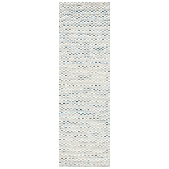 SAFAVIEH Marbella Frederick Striped Runner Rug, White/Navy, 2'3" x 12'