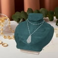 thumbnail image 3 of Busto de joyería con cadena para collar, modelo de busto, vitrina, soporte para joyas de madera Verde, 3 of 9