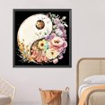 thumbnail image 4 of Kit de pintura por números sobre lienzo, arte al óleo artesanal, decoración artística de flores Ying Yang, 50x50cm, 4 of 9