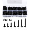 thumbnail image 1 of Rzvnmko 500 Pzas M3 Tornillos Autorroscantes Negros, Tornillos Autorroscantes de Cabeza Redonda para Madera Suave y Metal, con Caja de Plástico, 1 of 2