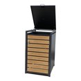 thumbnail image 1 of Backyard Lifestyles - Single Refuse Shed - Large - Dark Grey with Wood Look Doors (33"x39"x49"), 1 of 6