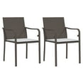 thumbnail image 2 of vidaXL 3 Piece Garden Dining Set with Cushions Poly Rattan and Steel, 2 of 5