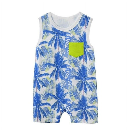 

Newborn Baby Boy Romper Sleeveless Cute Outdoor Beach Clothing for Summer