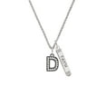 thumbnail image 2 of Delight Jewelry Black Nickeltone Crystal Initial - D - Beaded Border - Silvertone Believe Faith Prayer Hope Bar Charm Necklace, 23", 2 of 4