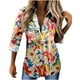 thumbnail image 2 of Pntutb Camisa abotonada Mujer Blusa de manga larga Blusa Estampado Tops Bussiness Casual Solapa Tops Liquidación Pntutb Pntutb-3742, 2 of 5