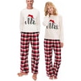 thumbnail image 4 of Pijama navideño a juego para pareja, conjunto de pijamas blancos, sombrero de Navidad, Mr & Mrs. Loungwear, 4 of 4