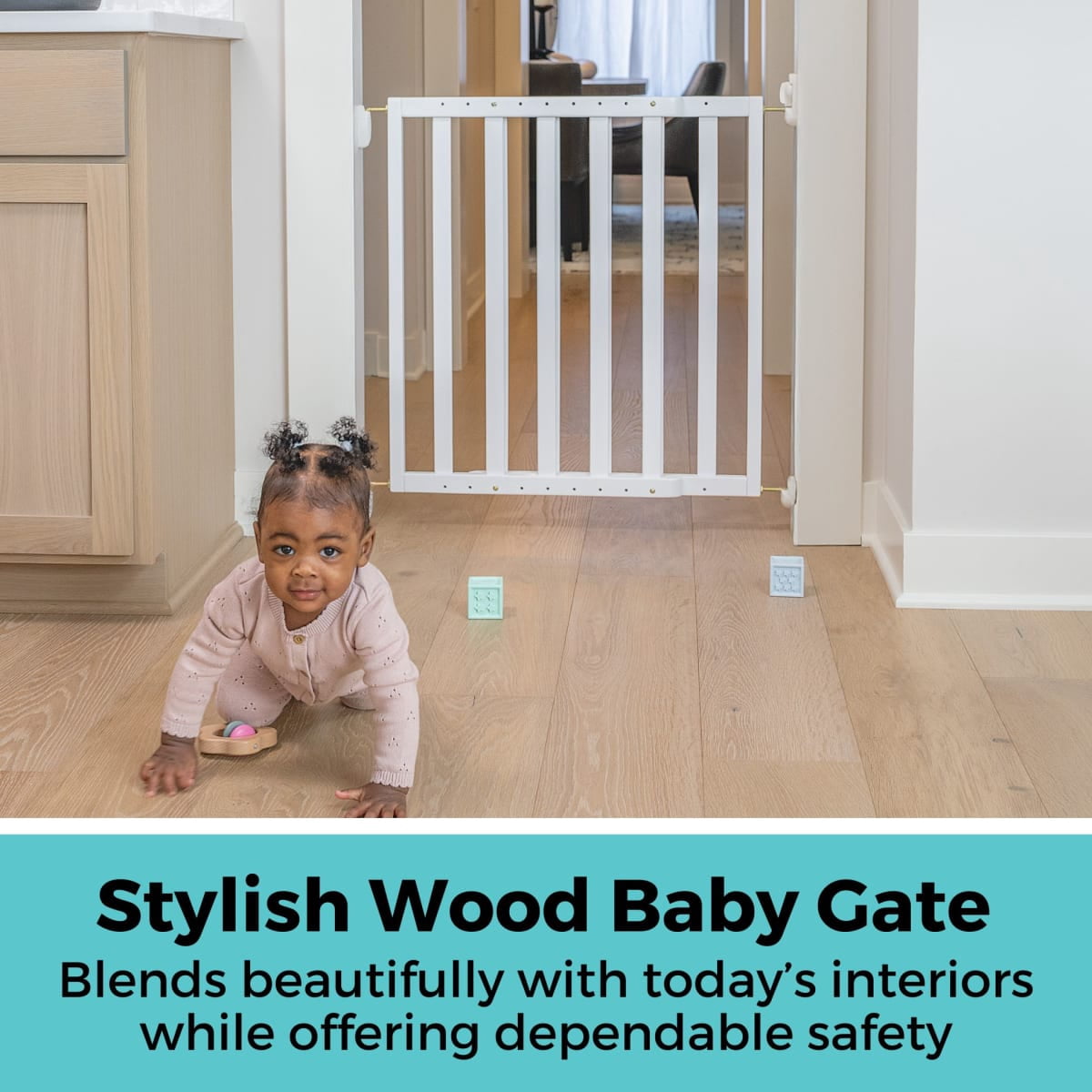 Toddleroo by North States LuxeCraft Wooden Baby Gate, White