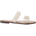 thumbnail image 6 of Sam Edelman Eleana Clear/Natural Jewel Detailed Open Toe Slip On Flats Sandals (Clear/Natural, 5), 6 of 6