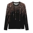 thumbnail image 4 of Charella Women's Spring 3/4 Sleeves Shirts Mid Length Sleeves Casual Shiny Pullover Tee Tops Blouse Black,14, 4 of 5