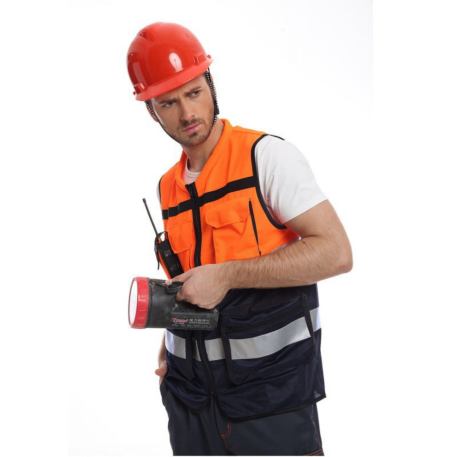 tooloflife Security Reflective Vest Jacket with 2 Pockets Visibility Reflective Stripes Size L/XL/XXL/XXXL