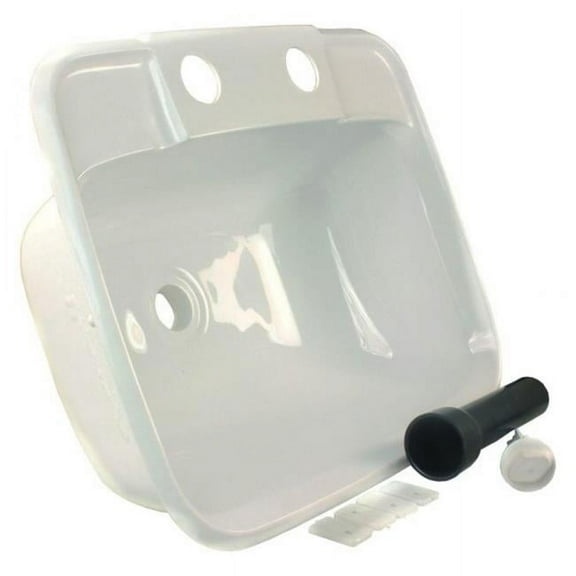 Plastic Drop-In Rectangular Single Bowl Molded Lavatory Sink, White