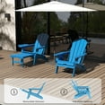 thumbnail image 5 of 2PCS Folding Adirondack Chair with Ottoman, Adjustable Backrest Plastic HDPE Adirondack Chairs w/4 in 1 Cup Holder Tray, Pacific Blue, 5 of 7