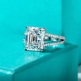 thumbnail image 2 of Silvago Jewel 2.1 Ct Emerald Cut Diamond Wedding Rings for Her - 14K White Gold Over Rings - Split Shank Engagement Promise Rings for Women's - Silver Clearance Wedding Rings - Baby Shower Gifts, 2 of 9