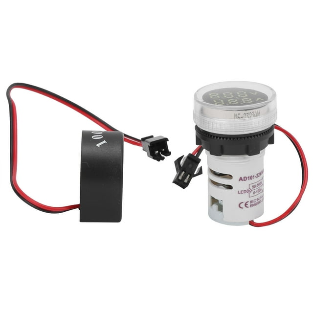 AMONIDA Voltmeter Indicator,AD101‑22VAM Indicator Light Voltage Current Dual Display Indicator AC50‑500V 0‑100A,Voltage Meter Indicator