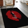 thumbnail image 3 of Lipprint Texture Washable Area Rugs 3'x5', Love Letter Black Retro Low Pile Throw Living Room Rug Non-Slip Sturdy Edge Binding Carpet for Indoor Entryway Bedside Kitchen, 3 of 9