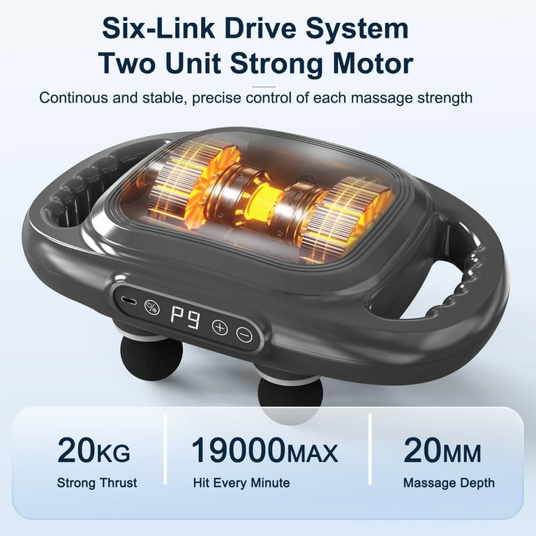 Cshidworld Massage Gun, 6 Head Deep Tissue Muscle Massager, 9 Levels,  Quiet, Portable, Grey - Walmart.com