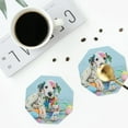 thumbnail image 5 of Balery 6 Pcs A Funny Little Dalmatian Puppyleather Coasters Set, Drink Table Cup Coasters For Living Room Kitchen Coffee Decor, 5 of 9