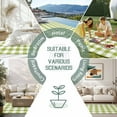 thumbnail image 6 of Green Plaid Outdoor Rug 6x9 Ft - Reversible Patio Rug Outdoor Camping Rugs, Gradient Geometric Buffalo White Checkered Washable Indoor Outdoor Area Rugs, Non-Slip Outdoor Carpet Runner for Deck/Porch, 6 of 8