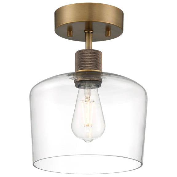 Access Lighting 63147LEDDLP-ABB/CLR Port Nine 9" Wide Led Semi-Flush Ceiling Fixture -
