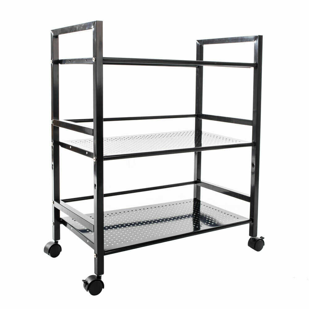 [US IN STOCK] Rolling Cart Black Shelves with Wheels with Heavy Duty