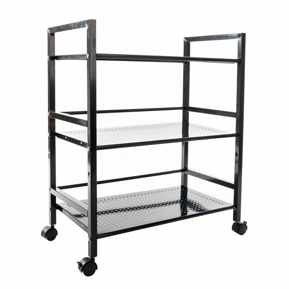 [US IN STOCK] Rolling Cart Black Shelves with Wheels with Heavy Duty