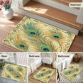 thumbnail image 5 of Bathroom Rugs 2x3 Ft, Vintage Peacock Feathers Non Slip Area Rugs for Kitchen Bedroom Entryway, Retro Abstract Art Watercolor Washable Carpet Runner Rug Floor Mats for Bedroom Home Decor, 5 of 9