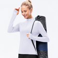 thumbnail image 4 of Zylarhe Womens T Shirts Women's Slim Fit Yoga Long Sleeve T-Shirt for Running Fitness Quick Drying Breathable Workout Activewear Top, 4 of 5