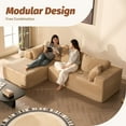 thumbnail image 3 of BIGSYY 107" L-Shape Left Corduroy Modular Sofa for Adults, Boneless, Deep Seat, No Assembly, Camel (2 Packages), 3 of 10