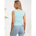 thumbnail image 2 of DEMOTIME Women's Tank Tops Crew Neck Casual Summer Sleeveless Basic Shirts Sky Blue Medium, 2 of 8