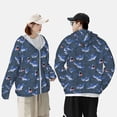 thumbnail image 4 of Balery Cartoon Shark Sudadera ligera de manga larga con capucha y protección solar UPF 50+ para hombre y mujer, ideal para pesca y running-Large, 4 of 7