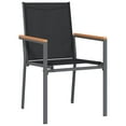 thumbnail image 3 of vidaXL 3 Piece Garden Dining Set Black Textilene and Steel, 3 of 5